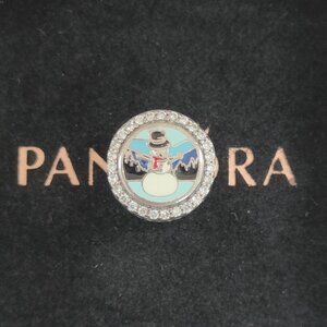 Pandora Snowman Smoky Mountains Bead Charm Travel Pendant S925 Silver with box